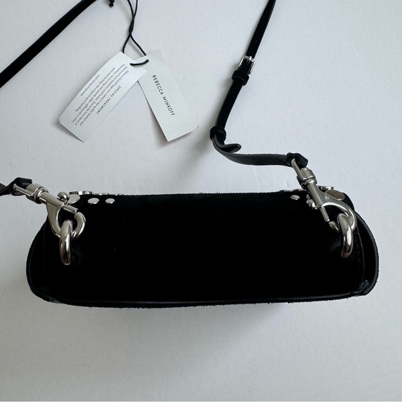 REBECCA MINKOFF Love Too Small Suede Crossbody with Studs Black NWT - Picture 10 of 12